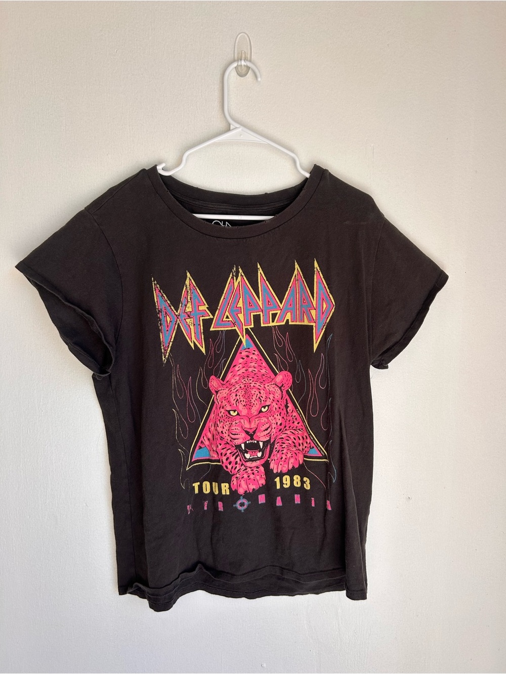 Black Graphic Band Tee - Pink Panther Design